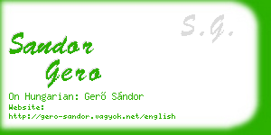 sandor gero business card
